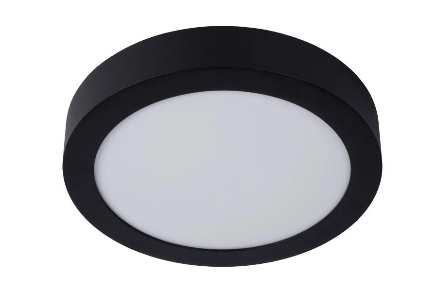 Lucide BRICE-LED - Lámpara de techo Baño - Ø 24 cm - LED Regul. - 1x15W 3000K - IP44 - Negro - apagado